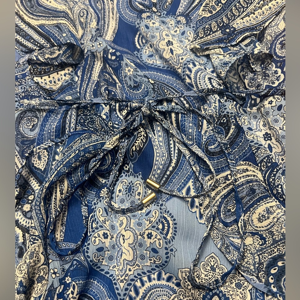 Tommy Hilfiger Paisley-Print Flutter-Sleeve Fit and Flare Dress - Picture 9 of 16
